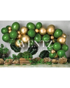 Fabric Photography Background Cake Smash Green and Gold / Backdrop 2276