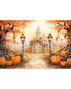 Fabric Photography Background Witch's House Halloween / Backdrop 6340