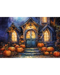 Fabric Photography Background Witch's House Halloween / Backdrop 6350