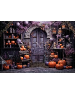 Fabric Photography Background Witch's House Halloween / Backdrop 6355