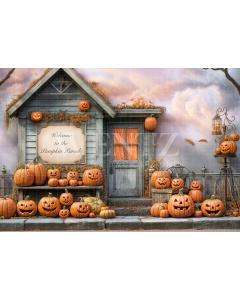 Fabric Photography Background Halloween House / Backdrop 6363