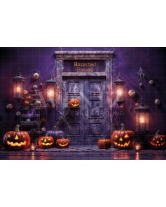 Fabric Photography Background Halloween Haunted House / Backdrop 6359