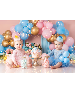 Fabric Photography Background Scenarios Pink and Blue Balloon Newborn / Backdrop 2043