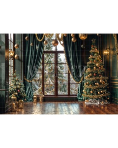 Fabric Photography Background Christmas Room / Backdrop 6234