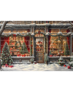 Fabric Photography Background Christmas Gift Store / Backdrop 6235