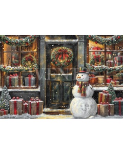 Fabric Photography Background Christmas Gift Store / Backdrop 6241