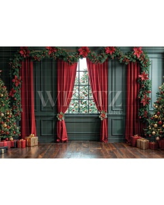 Fabric Photography Background Christmas Room / Backdrop 6243