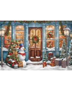 Fabric Photography Background Christmas Gift Store / Backdrop 6244