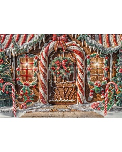 Fabric Photography Background Christmas Sweets House / Backdrop 6260