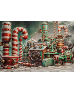 Fabric Photography Background Christmas Factory / Backdrop 6263