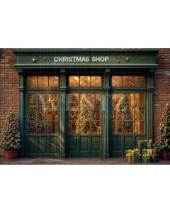 Fabric Photography Background Christmas Store / Backdrop 6267