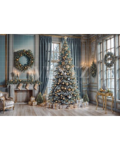 Fabric Photography Background Christmas Room / Backdrop 6259