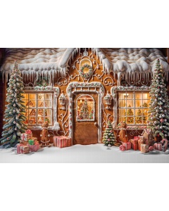 Fabric Photography Background Christmas Sweets House / Backdrop 6278