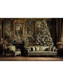 Fabric Photography Background Christmas Room / Backdrop 6296