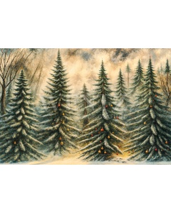 Fabric Photography Background Christmas Forest / Backdrop 6297