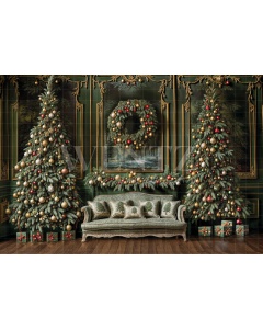 Fabric Photography Background Christmas Room / Backdrop 6305