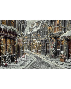 Fabric Photography Background Christmas Village / Backdrop 6331