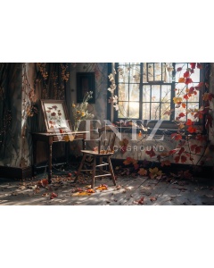 Fabric Photography Background Fall Room / Backdrop 5927