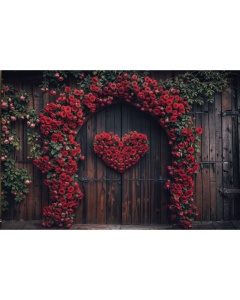 Fabric Photography Background Valentine's Day with Flowers / Backdrop 5987