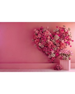 Fabric Photography Background Valentine's Day with Flowers / Backdrop 5992