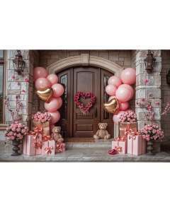 Fabric Photography Background Valentine's Day Romantic Facade / Backdrop 5996