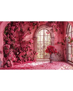 Fabric Photography Background Valentine's Day with Flowers / Backdrop 6000