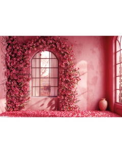 Fabric Photography Background Valentine's Day with Flowers / Backdrop 6001