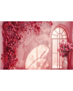 Fabric Photography Background Valentine's Day with Flowers / Backdrop 6002