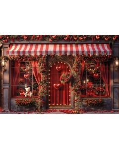 Fabric Photography Background Valentine's Day Romantic Facade / Backdrop 6004