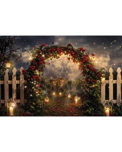 Fabric Photography Background Valentine's Day Romantic Garden / Backdrop 6006