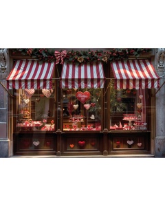 Fabric Photography Background Valentine's Day Sweet Shop / Backdrop 6009