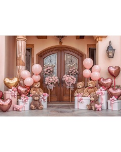 Fabric Photography Background Valentine's Day Romantic Facade / Backdrop 6013