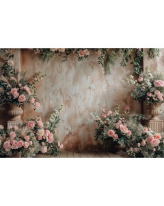 Fabric Photography Background Valentine's Day with Flowers / Backdrop 6025