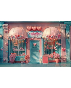 Fabric Photography Background Valentine's Day Sweet Shop / Backdrop 6062