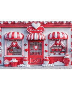 Fabric Photography Background Valentine's Day Sweet Shop / Backdrop 6066