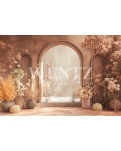 Fabric Photography Background Mother's Day Arch with Flowers / Backdrop 5834