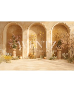 Fabric Photography Background Mother's Day Arches with Flowers / Backdrop 5835