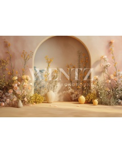 Fabric Photography Background Mother's Day Arch with Flowers / Backdrop 5824