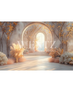 Fabric Photography Background Mother's Day Arch with Flowers / Backdrop 5826