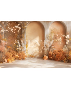 Fabric Photography Background Mother's Day Arches with Flowers / Backdrop 5831