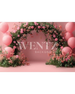 Fabric Photography Background Mother's Day Floral Arch / Backdrop 5857