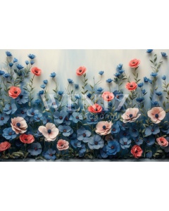 Fabric Photography Background Mother's Day Floral / Backdrop 5848