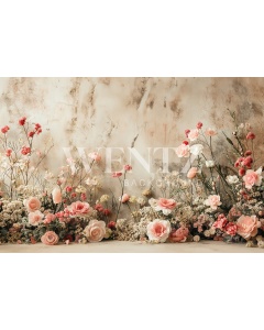 Fabric Photography Background Mother's Day Floral / Backdrop 5862