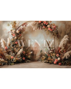 Fabric Photography Background Mother's Day Floral Arch / Backdrop 5867