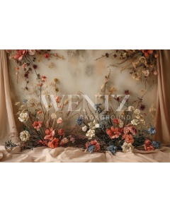 Fabric Photography Background Mother's Day Floral / Backdrop 5868