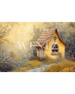 Fabric Photography Background Easter House / Backdrop 5633