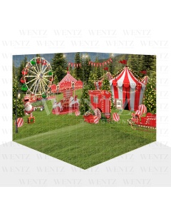 Photography Background in Fabric Christmas Circus Set 3D / WTZ151