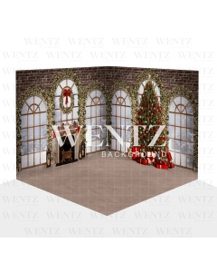 Photography Background in Fabric Christmas Living Room Set 3D / WTZ144