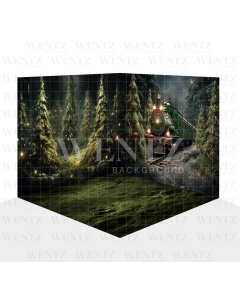 Photography Background in Fabric Christmas Train Set 3D / WTZ170